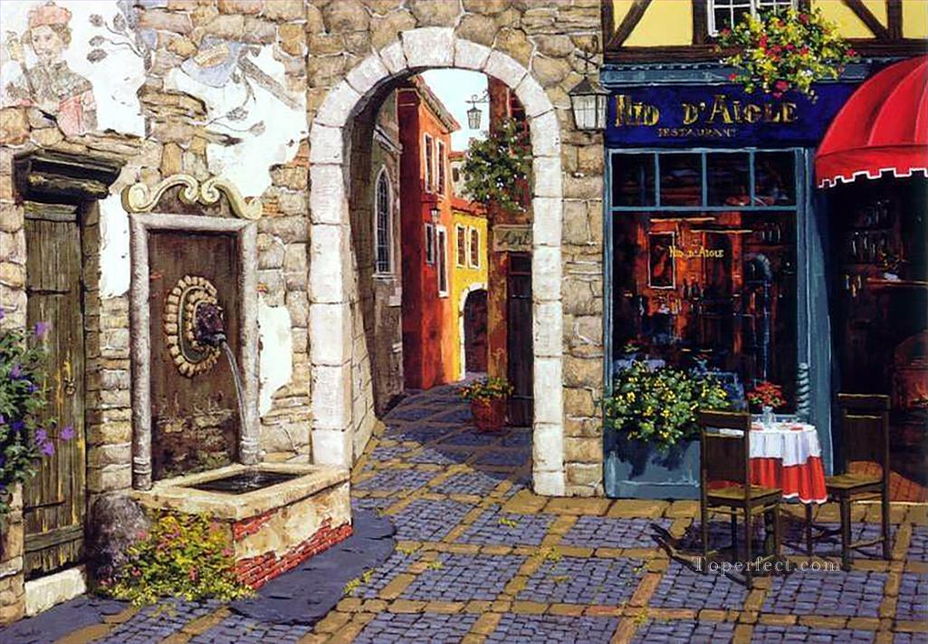 YXJ0442e impressionism street scenes shop Oil Paintings